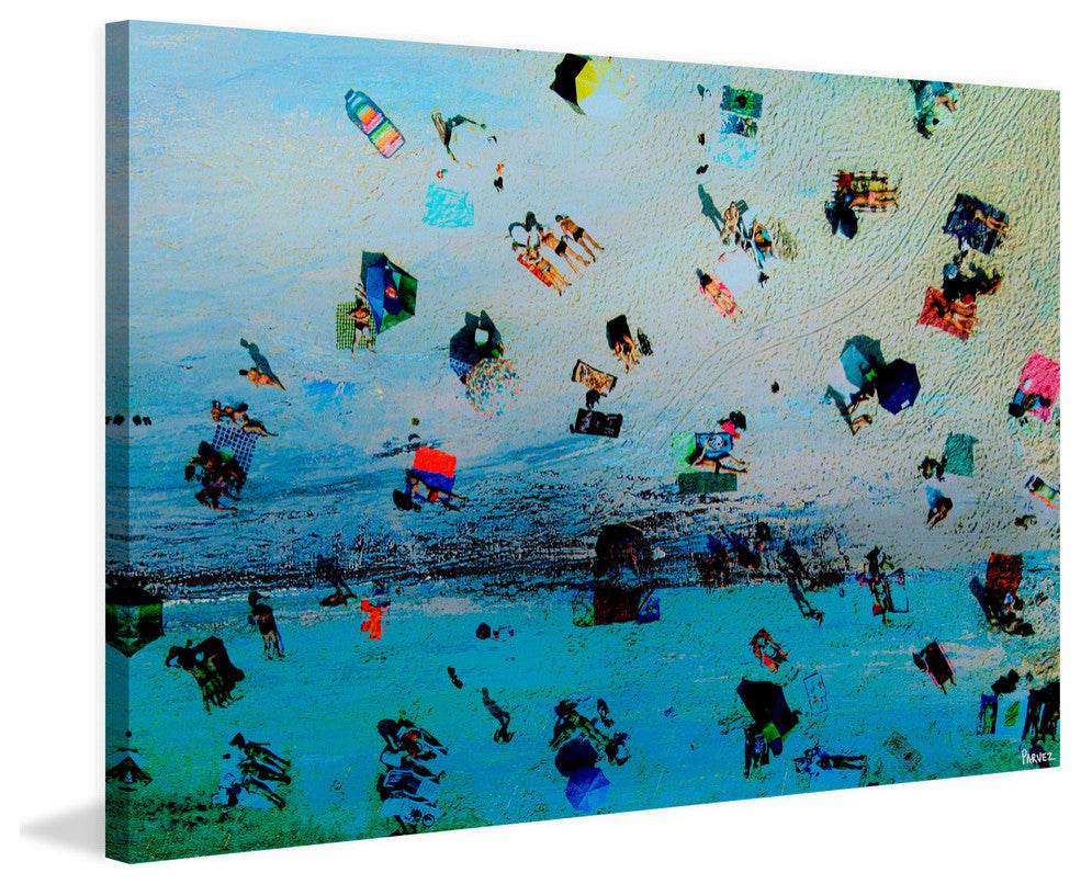 "Beach At Dusk" Painting Print on Wrapped Canvas, 18"x12"