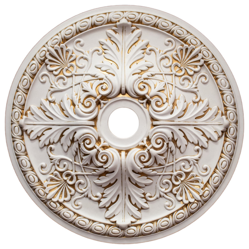 Artistry Lighting, Round 33" Antiuqe White and Gold Ceiling Medallion (ARP13-F1)