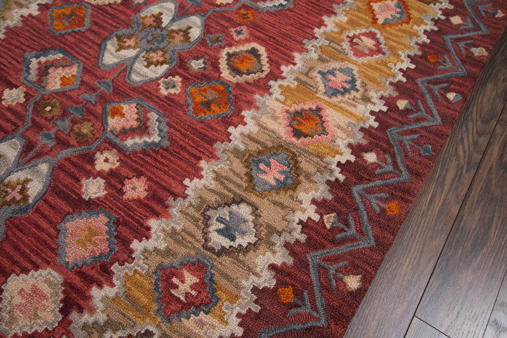 Tangier Hand-Hooked Rug, Red, 3'6"x5'6"