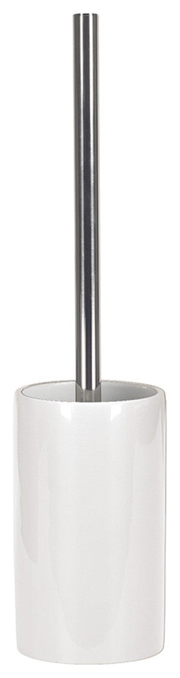 White Non-Slip Porcelain Bathroom Accessories Set, Toilet Brush