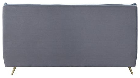 Alexa Top Grain Leather Platform Bed, Gray, King
