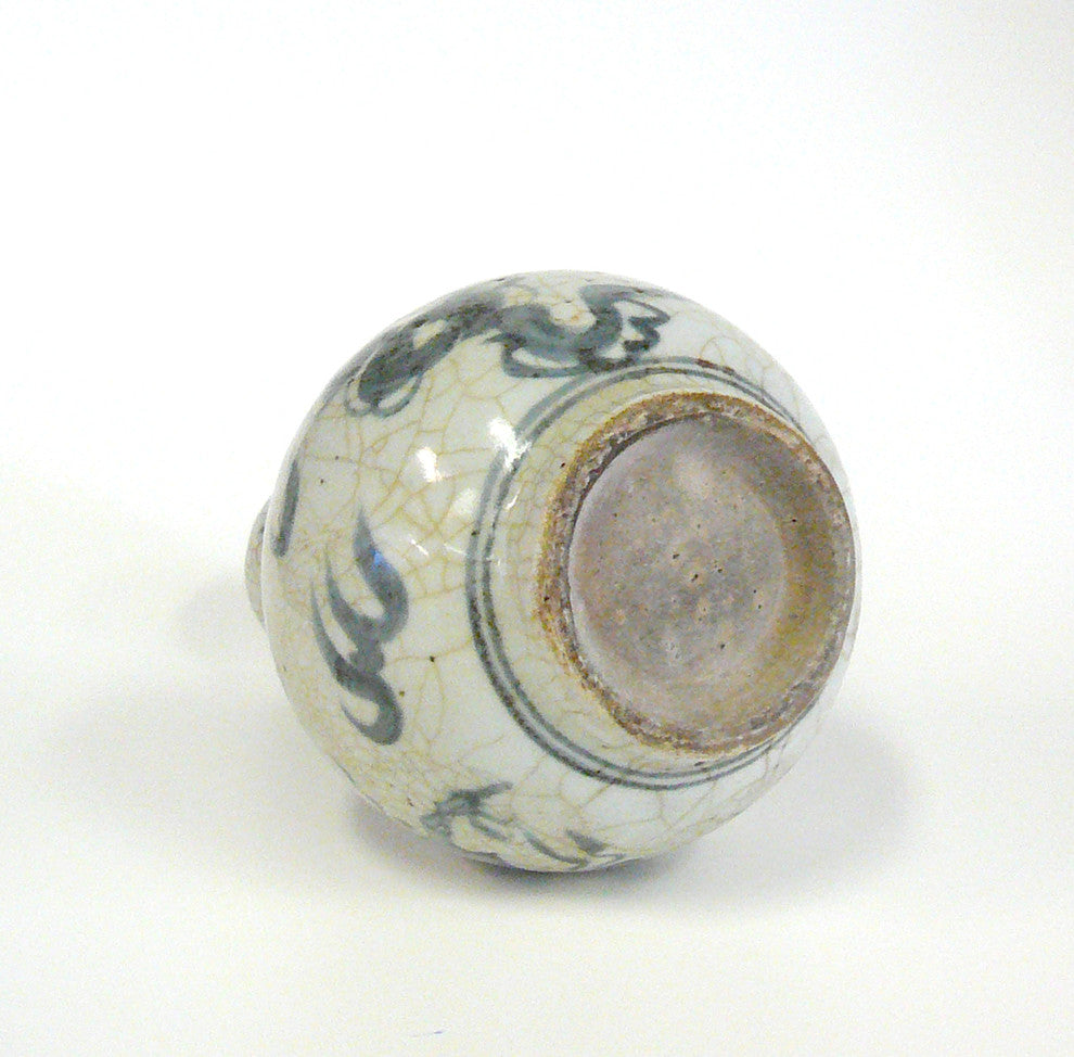 Chinese Gray Crackle Dragon Ceramic Pottery Vase