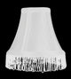 White With White Fringe Silk Bell Chandelier Shade, 3x6x5"