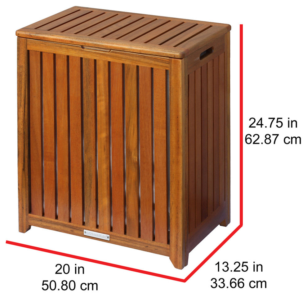 Oceanstar Solid Wood Spa Hamper