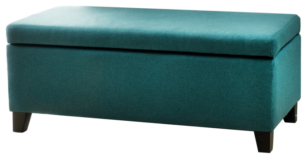 GDF Studio Breanna Contemporary Storage Ottoman, Dark Teal Fabric