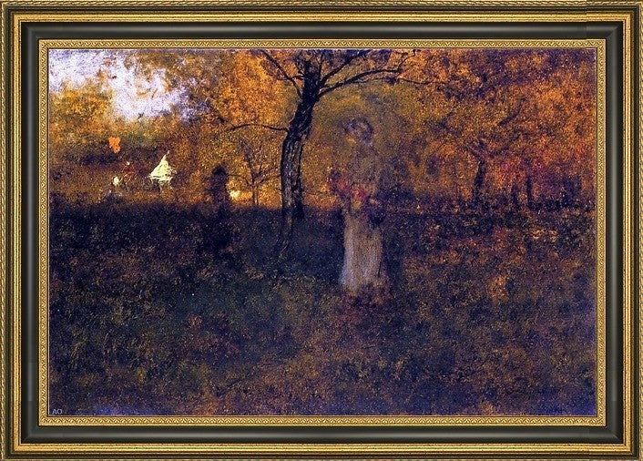 George Inness In the Orchard Milton Framed Premium Canvas Print, 18"x27"