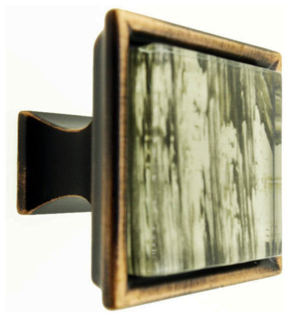 Hand Brushed Safari Strokes Crystal Glass Oil Rubbed Bronze Madison Classic Knob