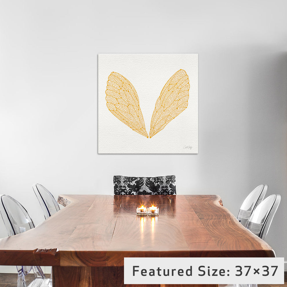 "Cicada Wings Yellow Artprint" by Cat Coquillette, 18x18x1.5