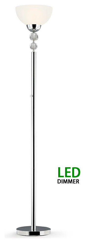Crystal Balls Dimmer LED Torchiere Floor Lamp, 71"
