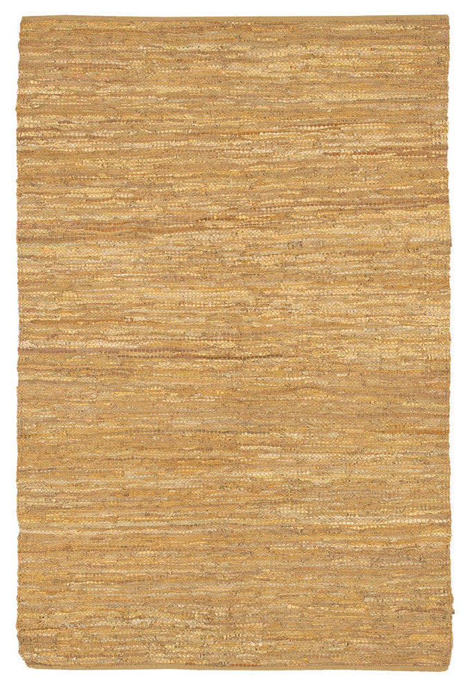 Saket Contemporary Area Rug, Gold and Beige, 2'6x7'6 Runner