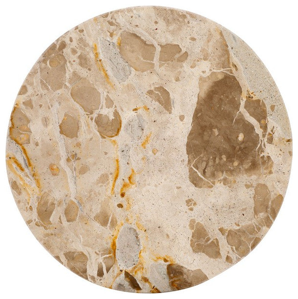 Safavieh Couture Valentia Round Marble Accent Table, Beige