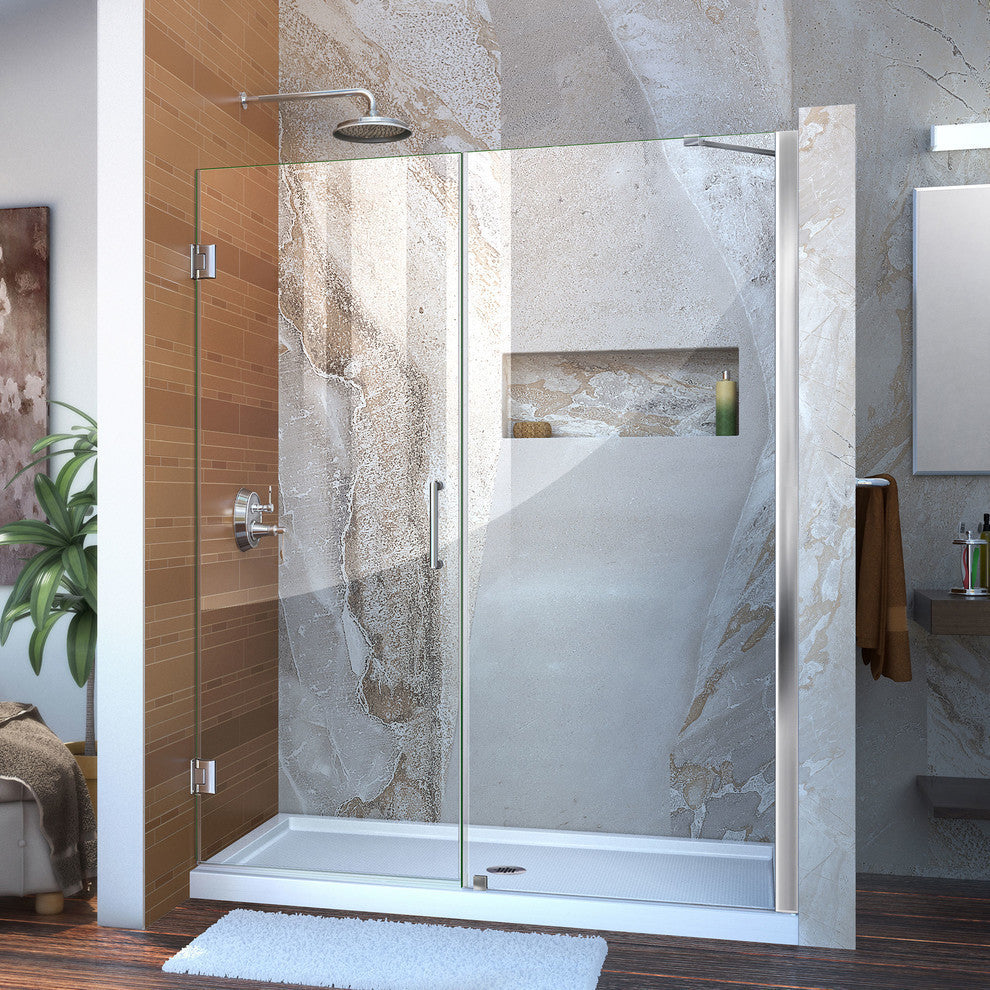 Dreamline Unidoor Min 58" To Max 59" Frameless Hinged Shower Door