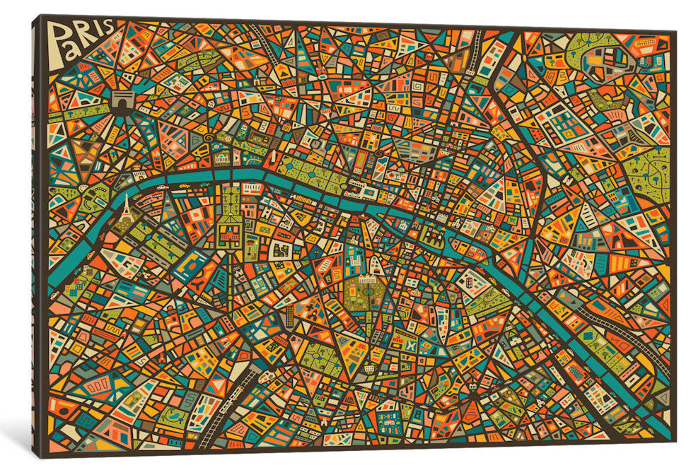 "Paris Street Map" by Jazzberry Blue, 26x18x1.5