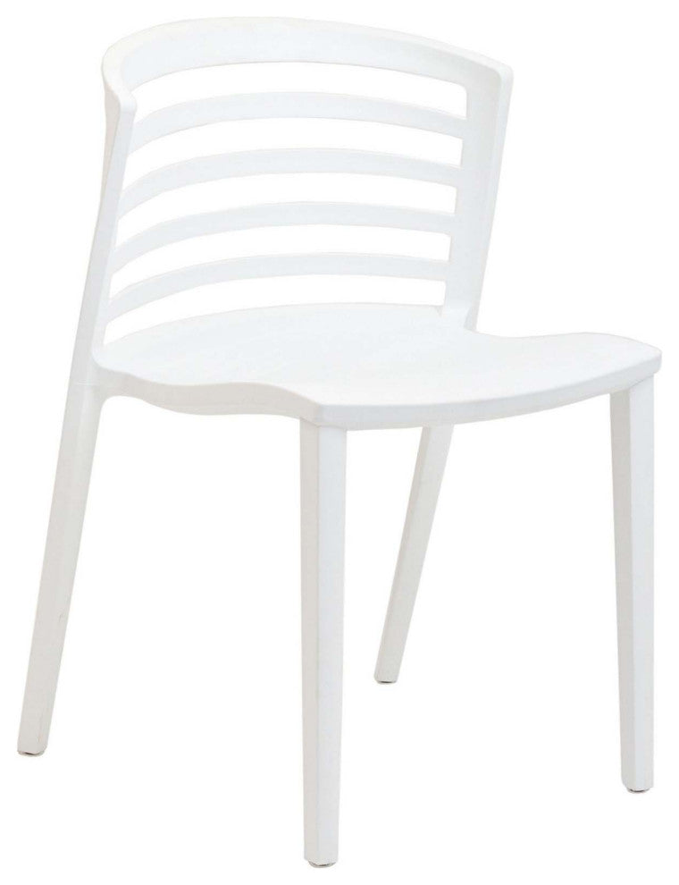Modern White Curvy Dining Side Chair