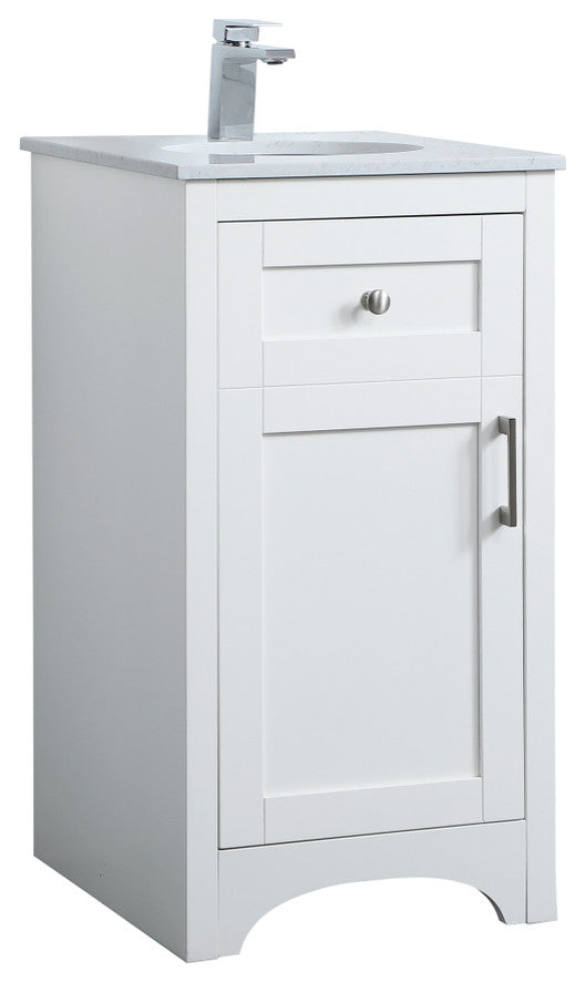 18" Single Bathroom Vanity, White
