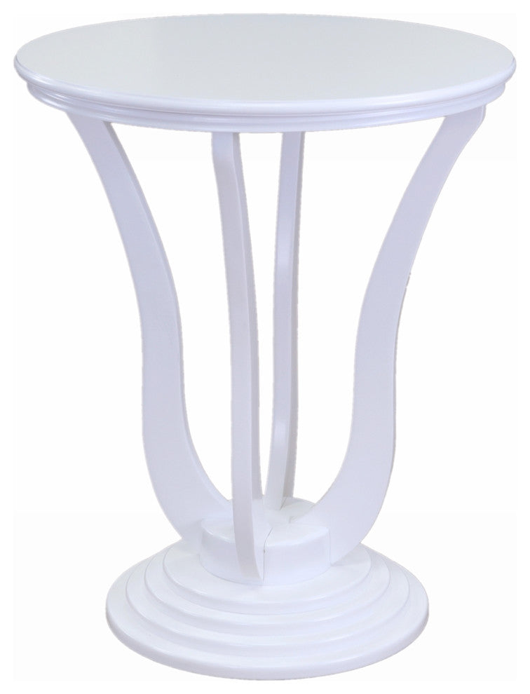Round Side Table, White