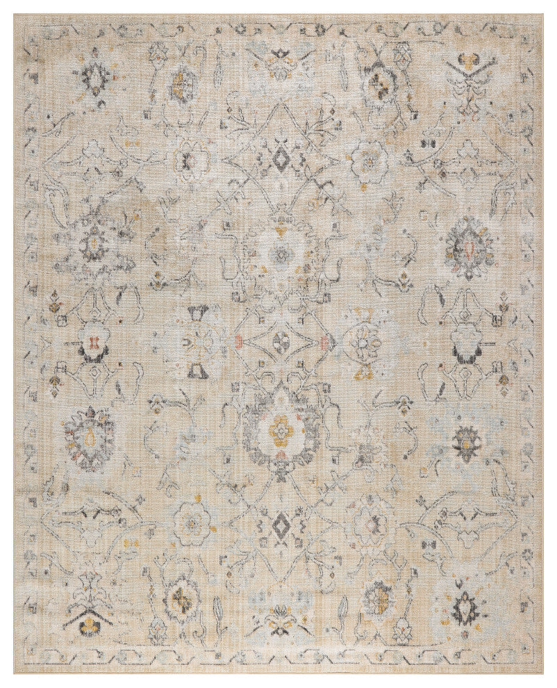Nourison Oushak Home 9' x 12' Cream Vintage Indoor Rug