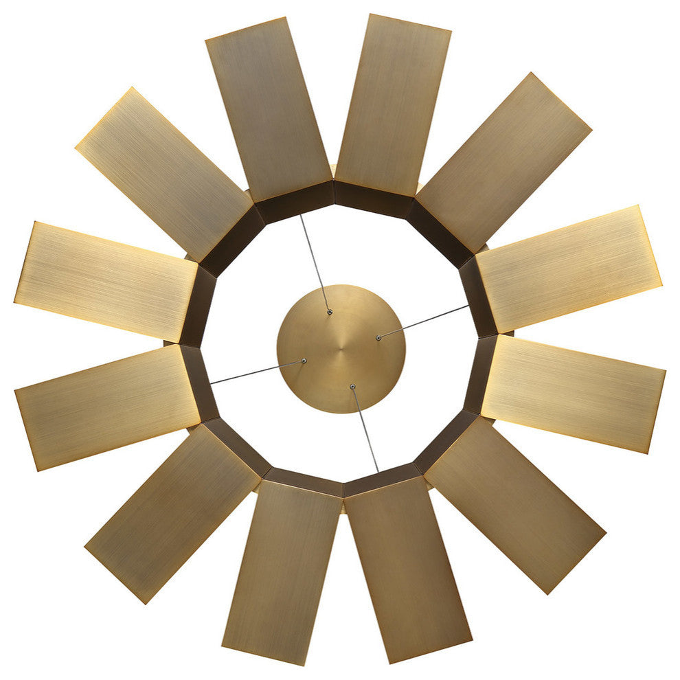 Chronos 34" LED Pendant 3000K, Aged Brass