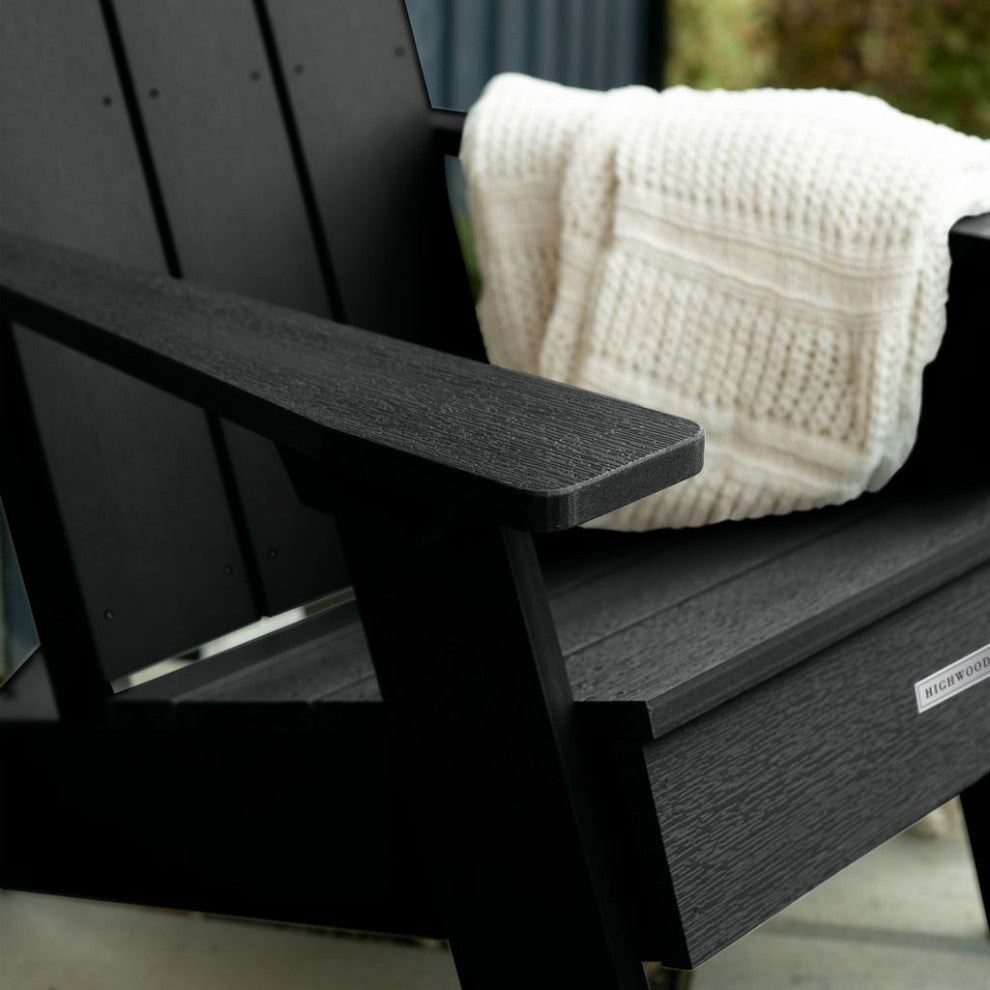 Italica Modern Adirondack Chair, Black