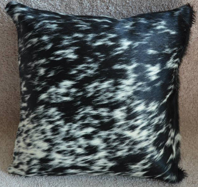 Pergamino Black With Salt and Pepper Cowhide Pillows, Single Sided