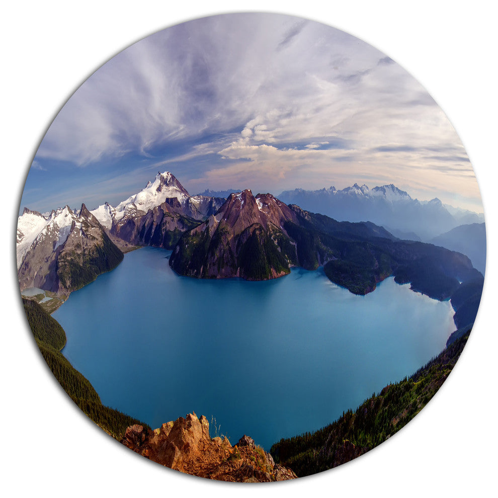 Clear Lake With Bright Sky, Landscape Art Round Wall Art, 23"