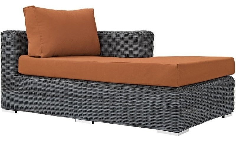 Modway Summon Outdoor Patio Sunbrella Right Arm Chaise, Canvas Tuscan