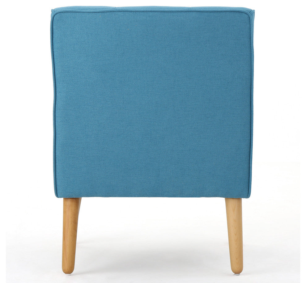 GDF Studio Fontinella Mid-Century Modern Fabric Tufted Arm Chair, Teal, Set of 2