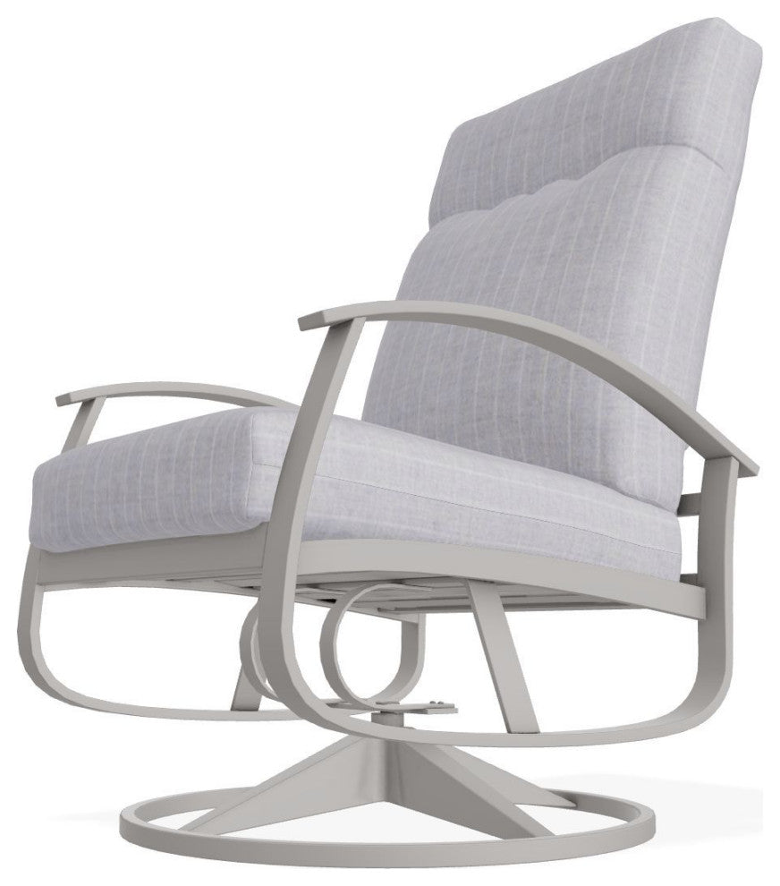 Belle Isle Cushion Deep Seat Outdoor Swivel Rocker, Ticking Fog/Warm Gray