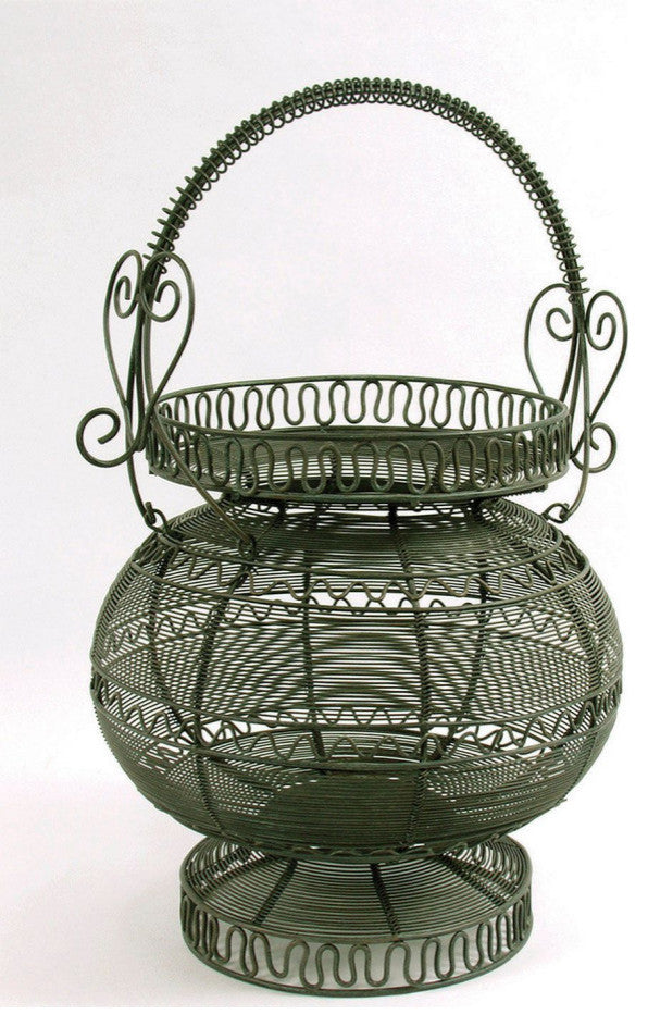 Metal Decorative Wire Basket, Weathered charcoal