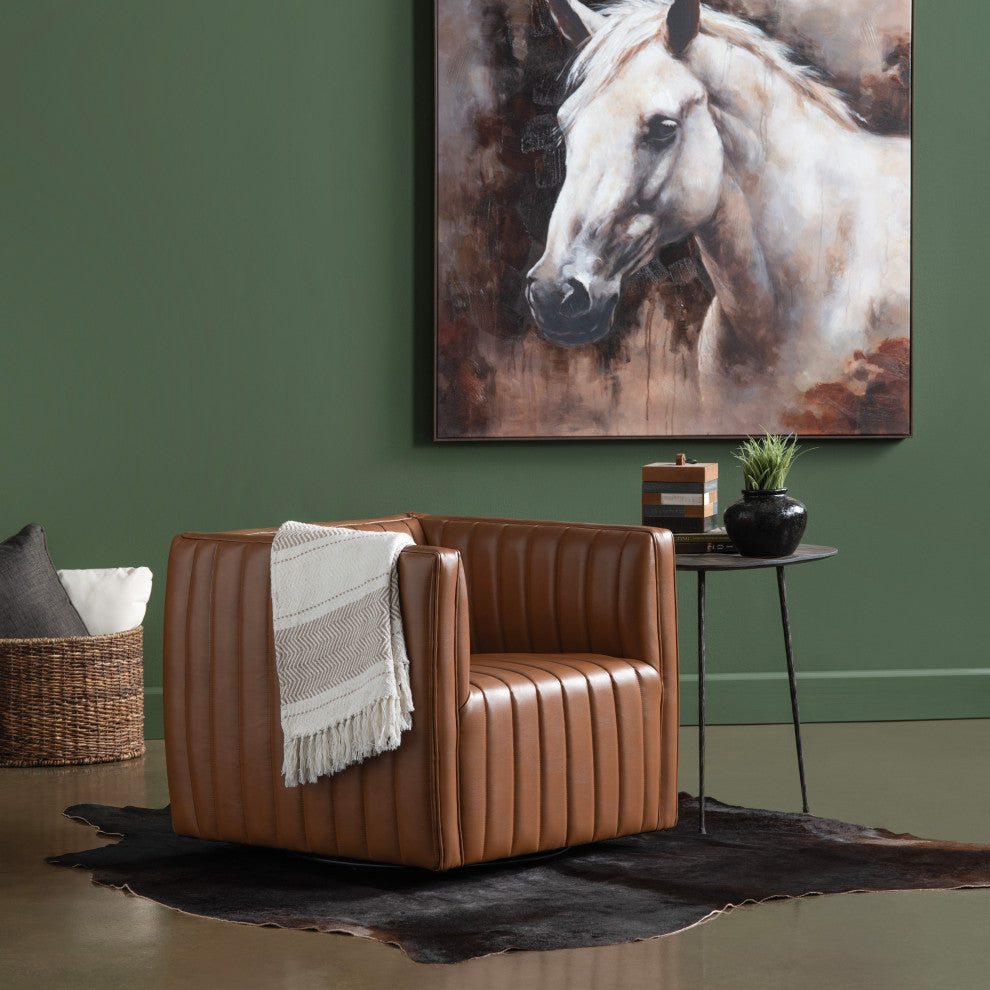 Brown Upholstered Accent Chair