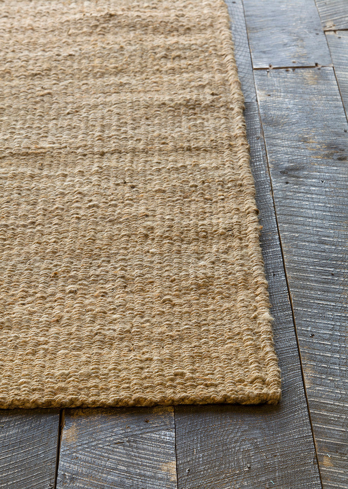 Saket Contemporary Area Rug, Natural Tan, 9'x13' Rectangle