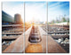 "Cargo Train Platform With Container" Metal Wall Art, 3 Panels, 36"x28"