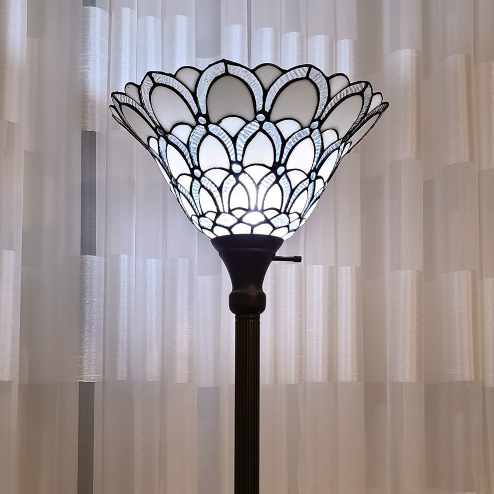 Tiffany Style Jeweled Torchiere Floor Lamp 69" Tall