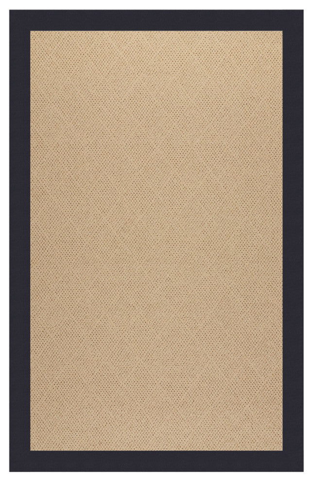 Zoe-Cane Wicker Machine Tufted Rectangle Rug, Dark Navy, 4'x6'