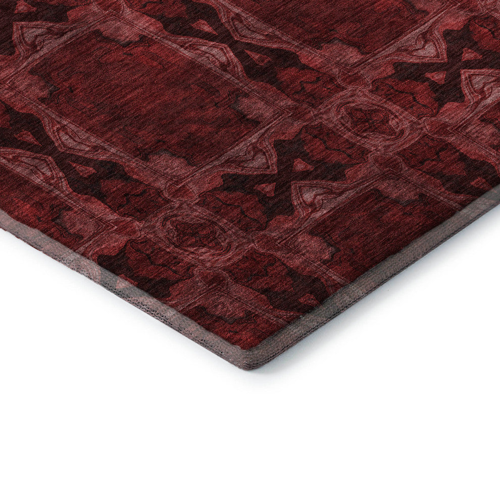Premium Machine Washable Mayfield AMF564 Burgundy 3' x 5' Rug