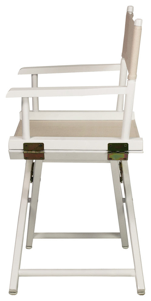 018" Director's Chair White Frame-Natural/Wheat Canvas