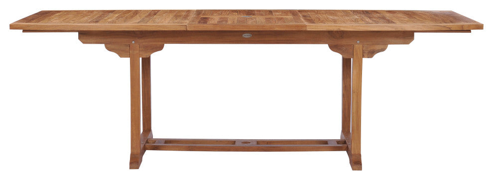 Teak Wood West Palm Semi Oval Patio Dining Extension Table