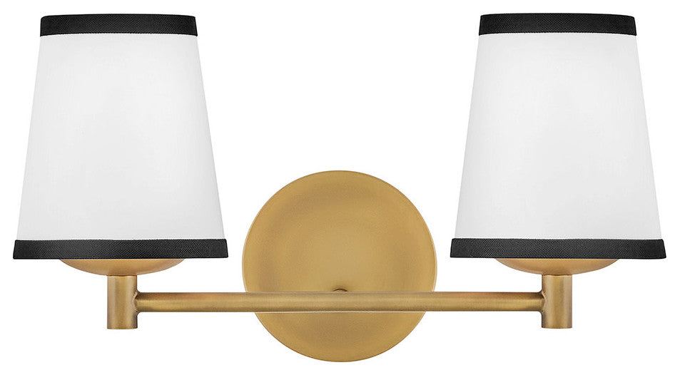 Hinkley Sonia Small Two Light Vanity, Lacquered Brass