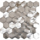 Rolling Hexagon Metallix Mosaic, Stainless Steel/Gunmetal, Sample
