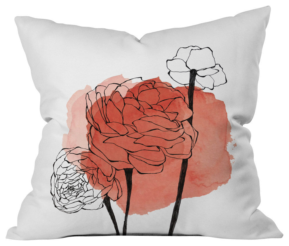 Deny Designs Morgan Kendall Ranunculus Outdoor Throw Pillow