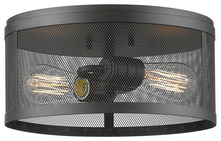 Meshsmith 2 Light Flush Mount, Bronze