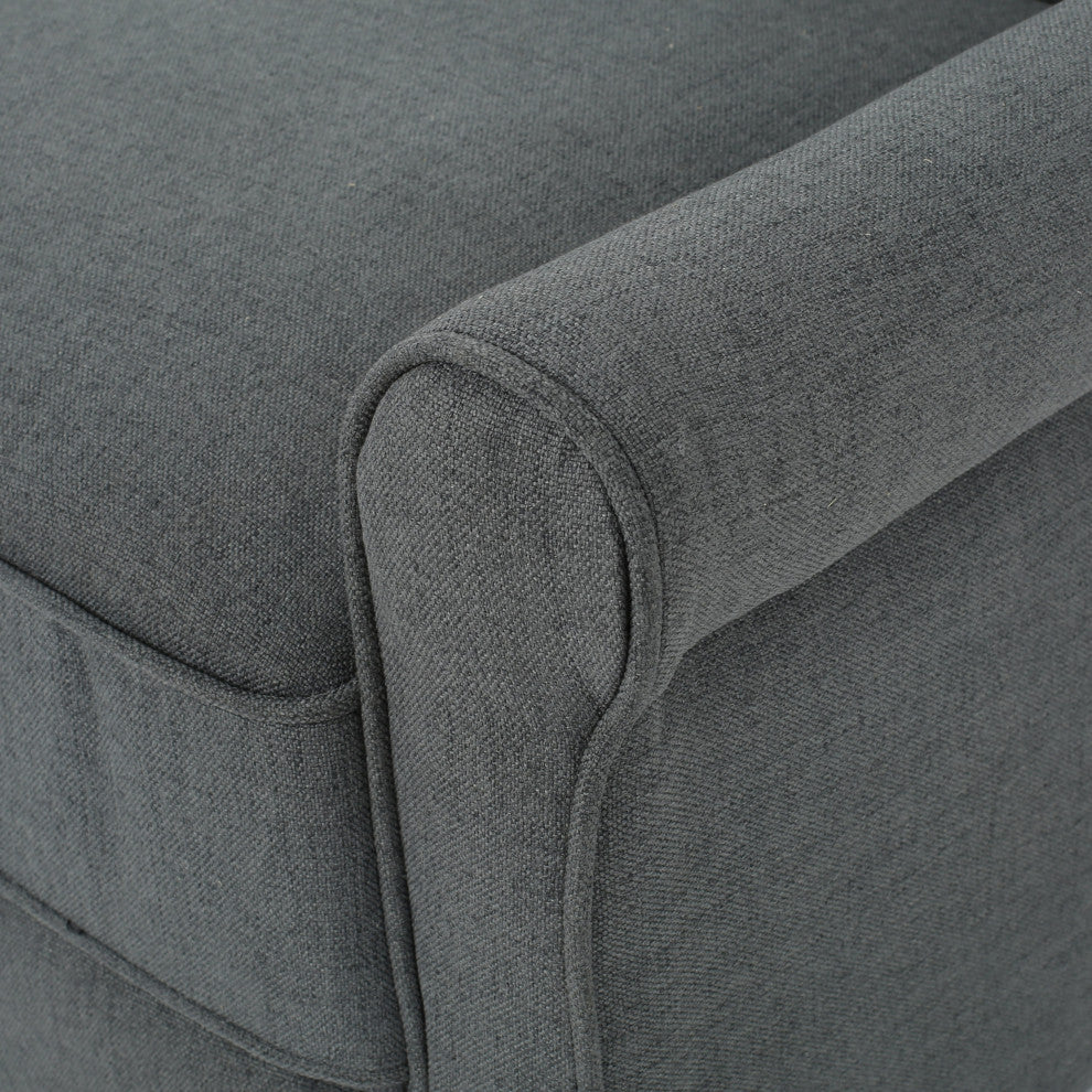 GDF Studio Charlene Traditional Fabric Recliner Chair, Charcoal