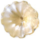 Beige Feather Hand Blown Art Glass Wall Decor, 12"D