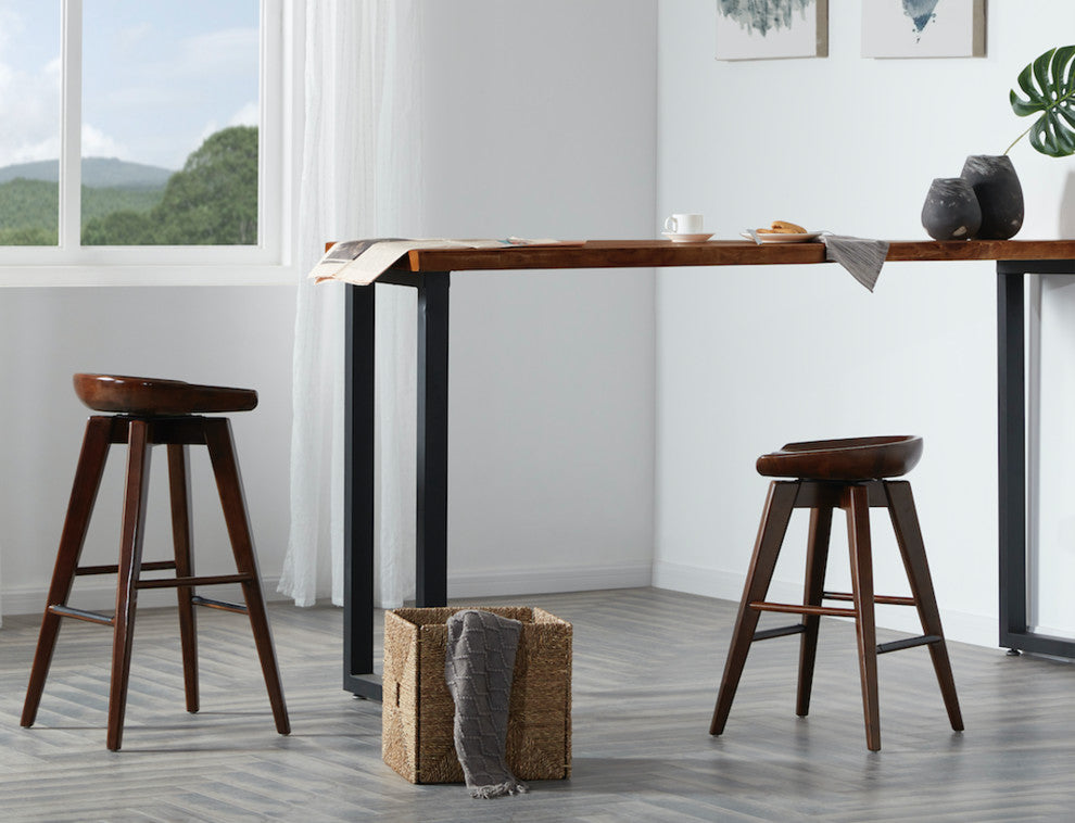 29" Bali Swivel Stool, Cappuccino