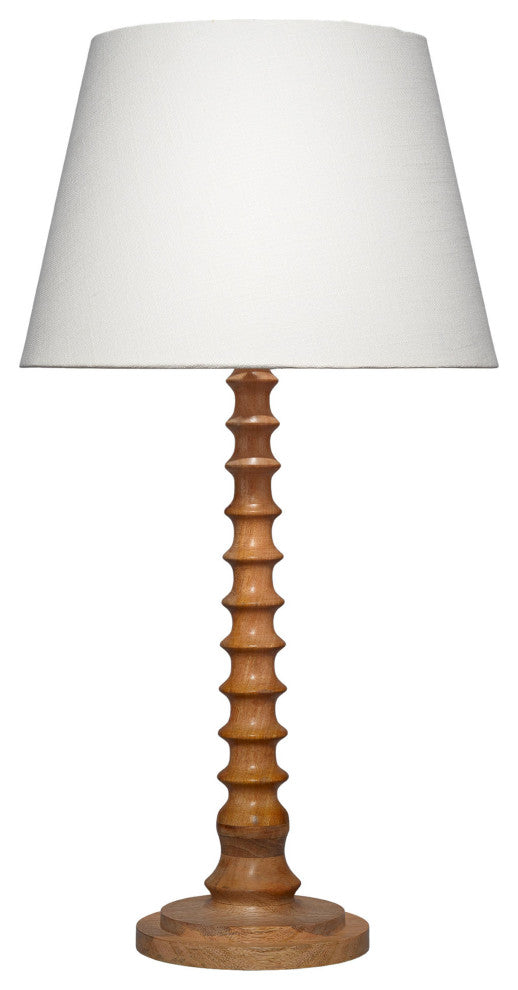 Revolution Wood Table Lamp With Linen Shade, Natural