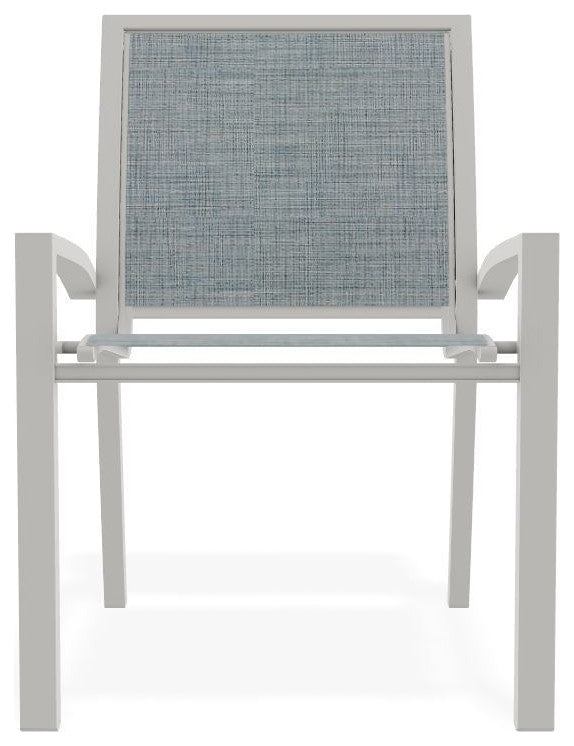 Kendall Sling Stackable Outdoor Dining Chair, Charm/Snow