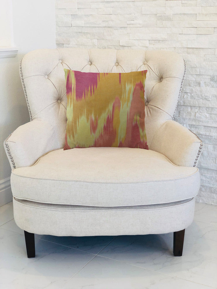 Plutus Olavanna Ikat Handmade Throw Pillow, (Double sided  12" x 25")