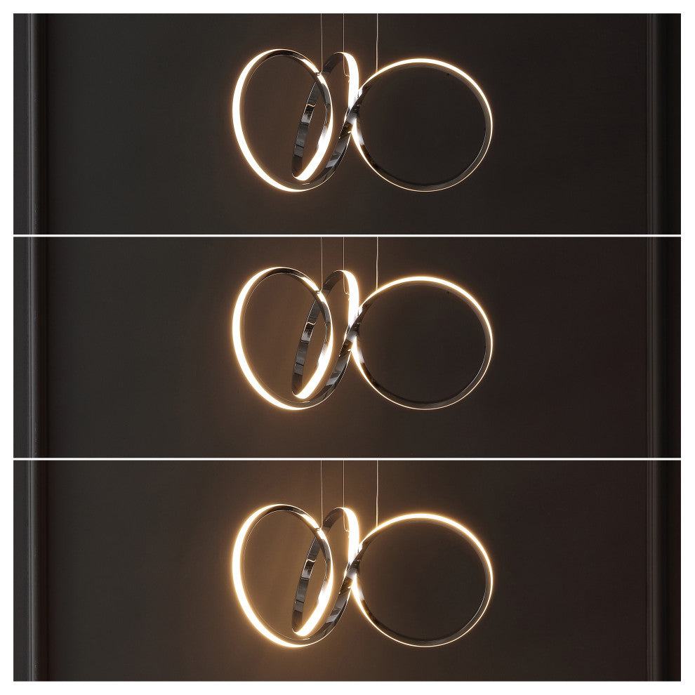 1-Light Contemporary Minimalist Aluminum Ribbon Integrated LED Pendant