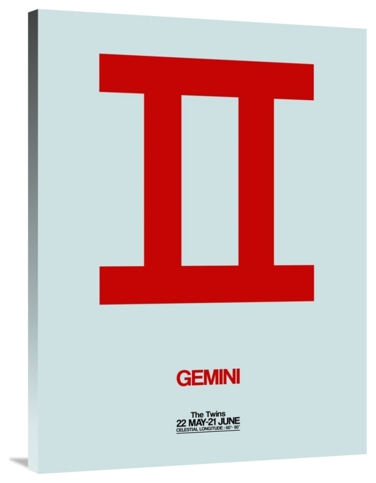 "Gemini Zodiac Sign Red" Fine Art Print