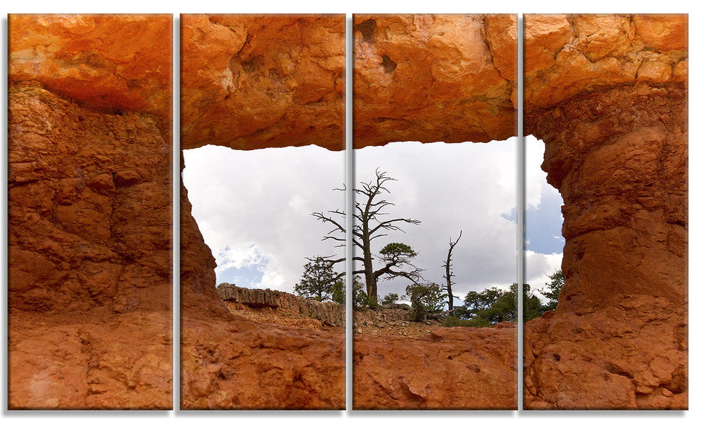 "Sky Through Red Canyon Window" Landscape Wall Art, 4 Panels, 48"x28"